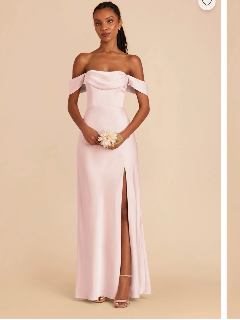 Birdy Grey Strapless Matte Satin Gown — Pale Blush